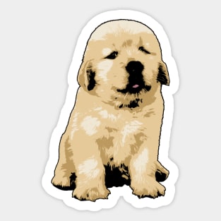 Precious Golden Retriever Puppy Vector Art Sticker